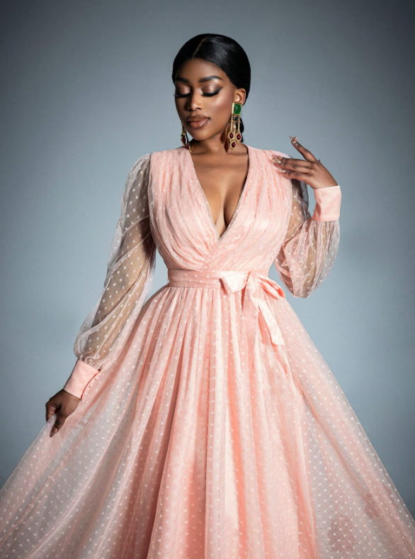 Elegant V-Neck Prom Evening Dress