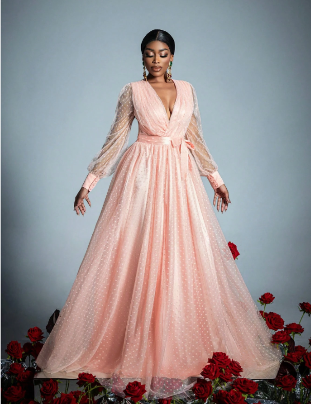 Elegant V-Neck Prom Evening Dress