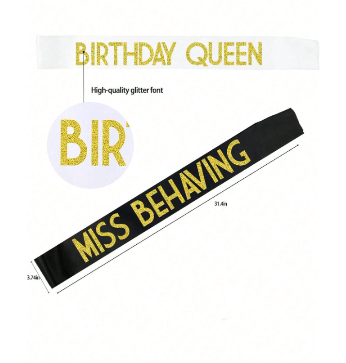 12pc Set - Birthday or Bachelorette Sashes