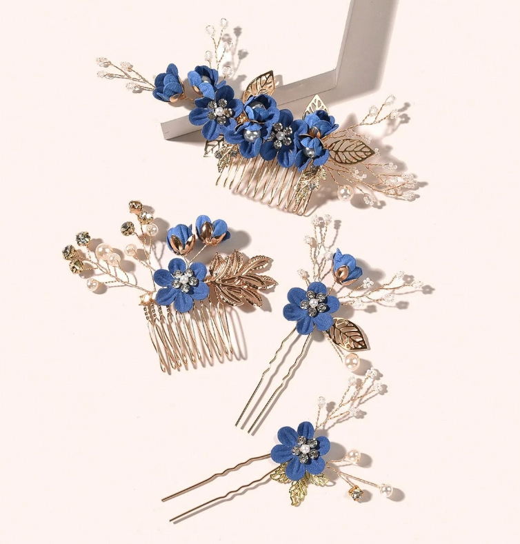 Rhinestone & Flower Decor Hair Clip