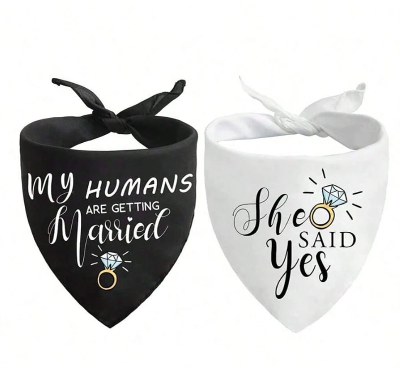 My Humans Are Getting Married She Said Yes Dog Bandana