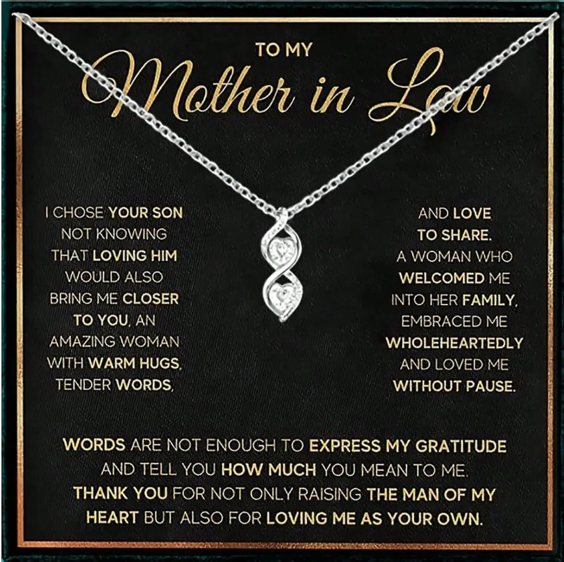 Mother of Groom Interlocking Infinity Double Heart Necklace
