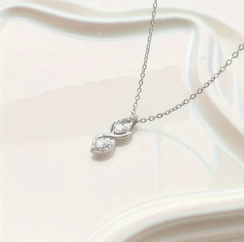 Mother of Groom Interlocking Infinity Double Heart Necklace