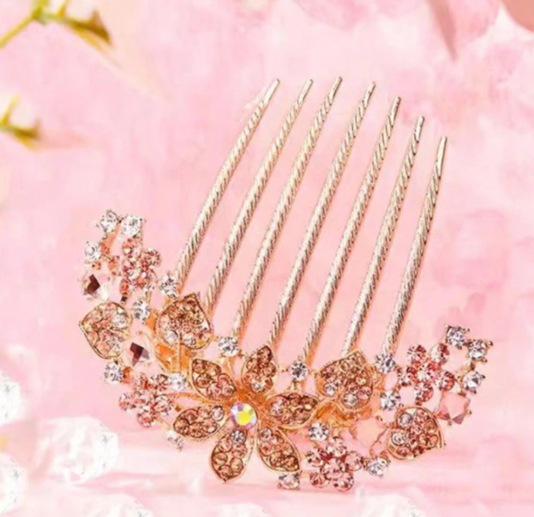 Six-Petal Flower Seven-Tooth Wedding Guest Hair Comb