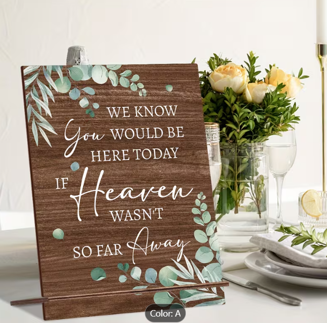 In Loving Memory Wedding Sign green leaves