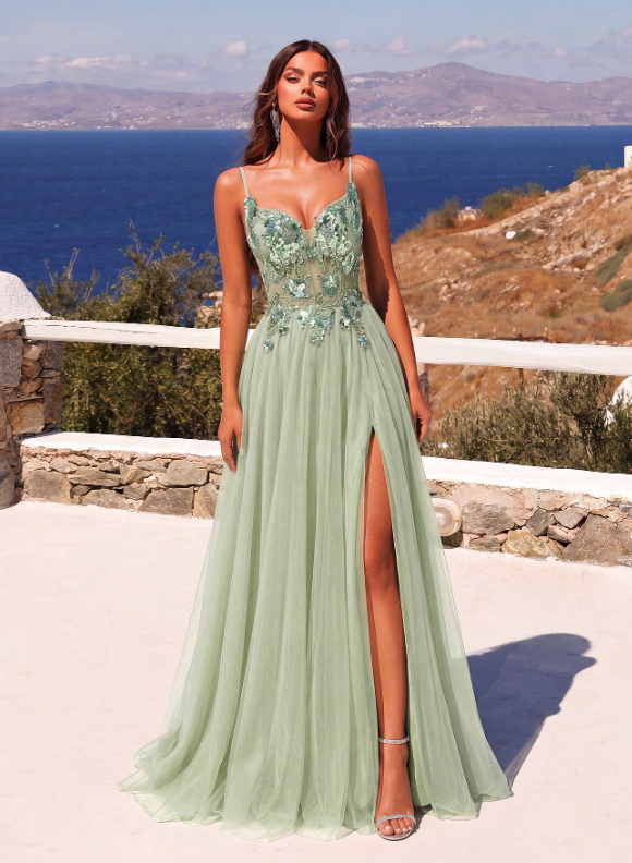 Elegant Spaghetti Strap Sequin Dress
