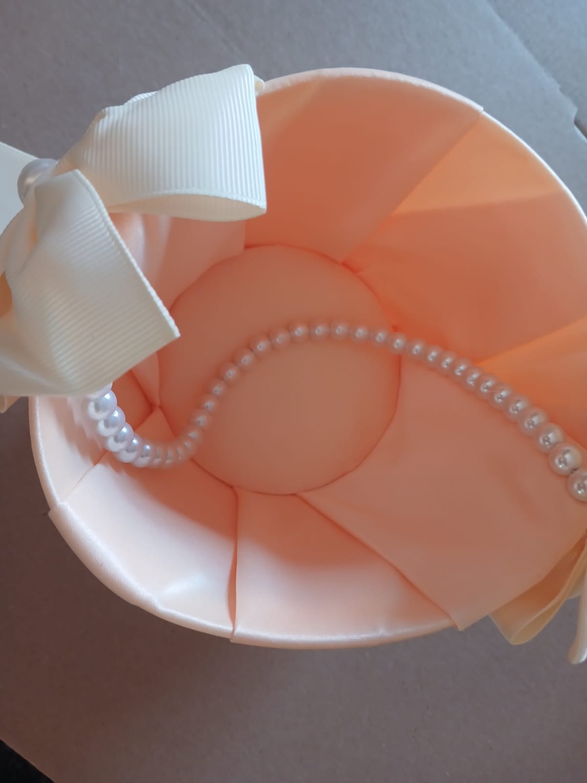 Bow Pearl Wedding Flower Basket