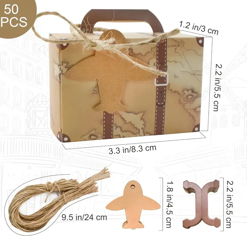 50 Mini Suitcase Candy Boxes