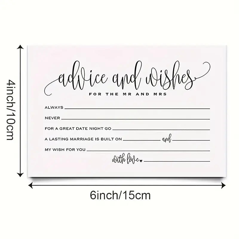 25pc Advice Cards For The Newlyweds