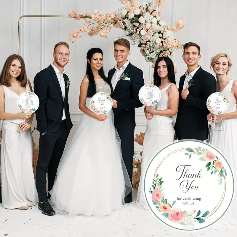 50pc Wedding Fans Floral