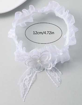 Faux Pearl & Flower Decor Bridal Garter
