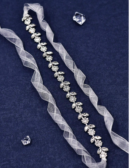 Bridal Alloy Headband With Organza Fabric