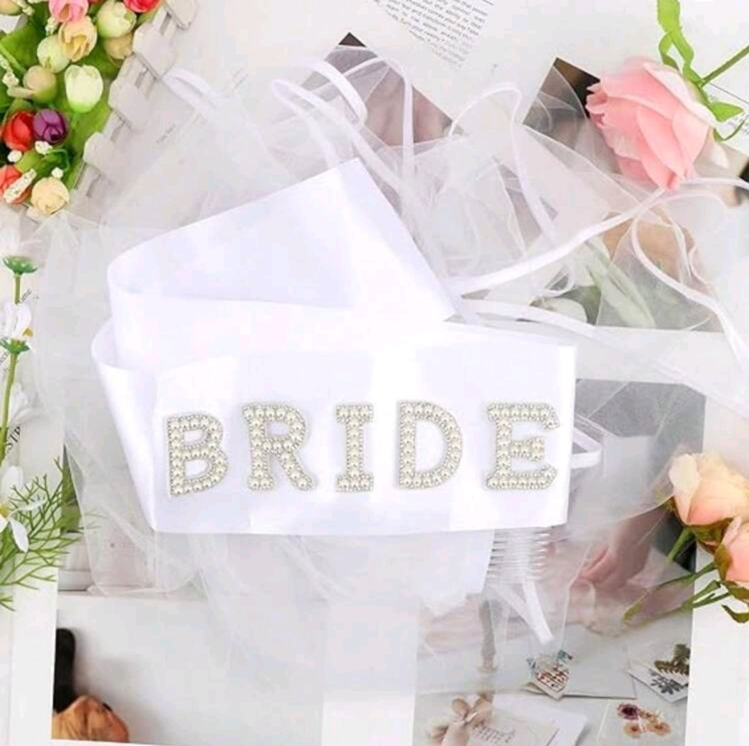 Bride Sash and Bridal Shower Headband
