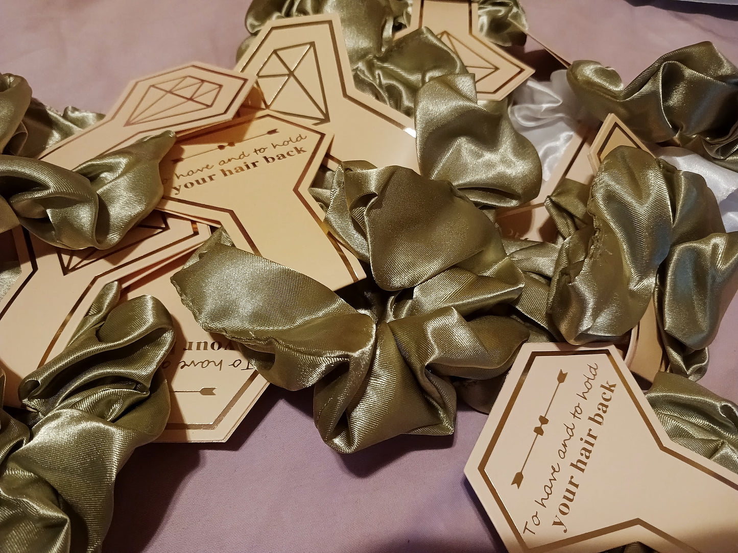 7Pc Satin Hair Scrunchies Set Sage