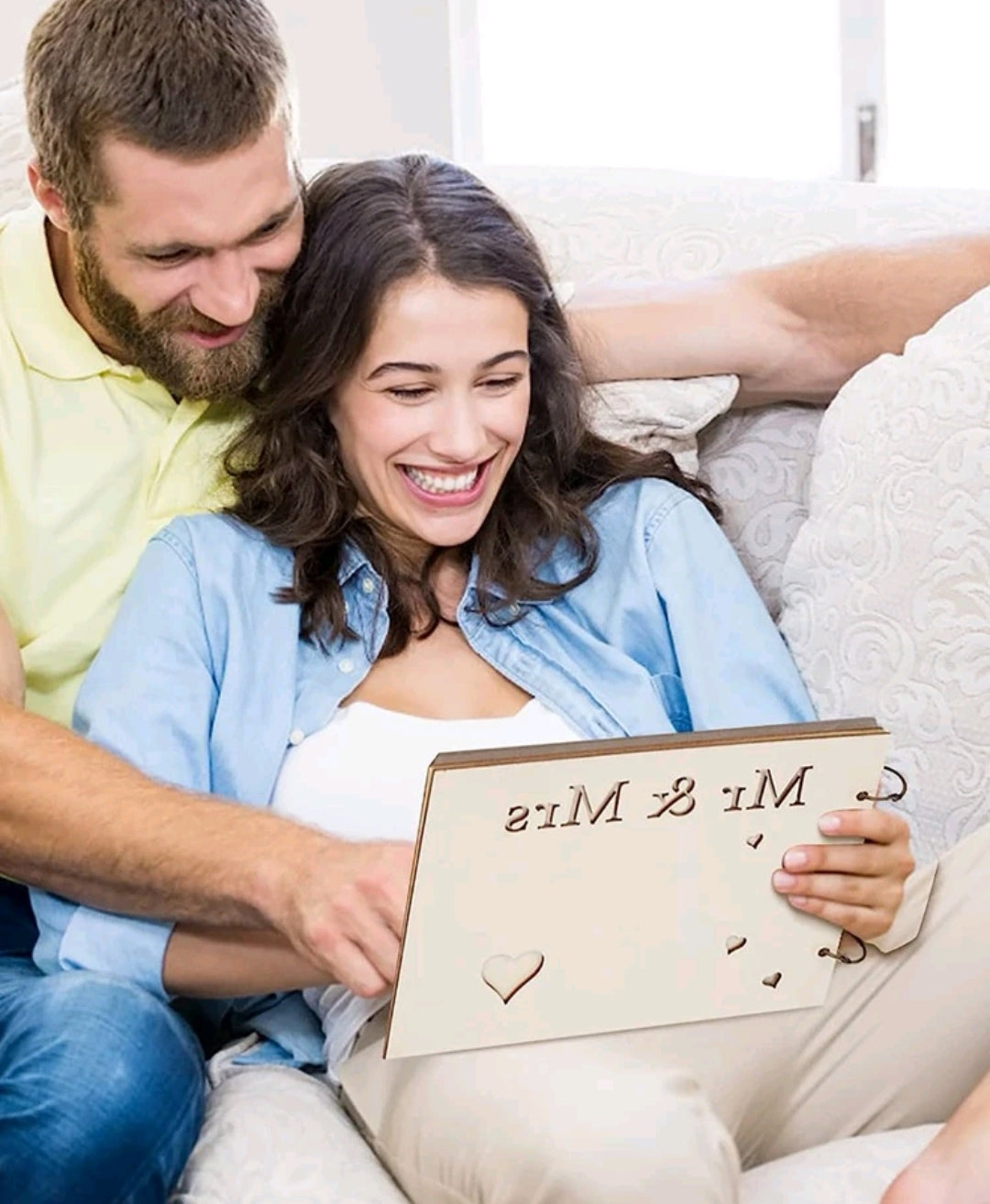 Mr & Mrs Wooden Guestbook 30 pages