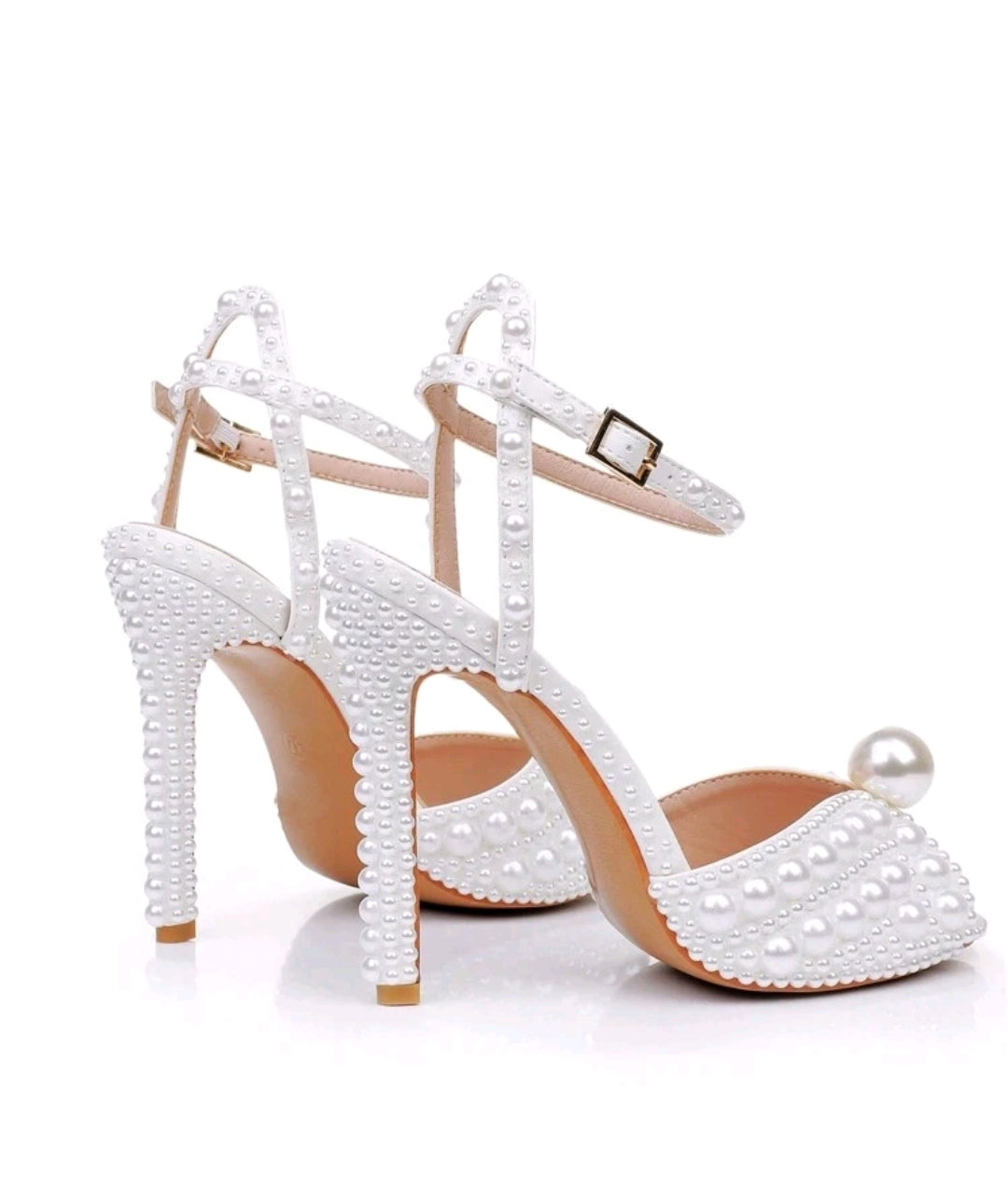 Wedding Faux Pearl Sandals White