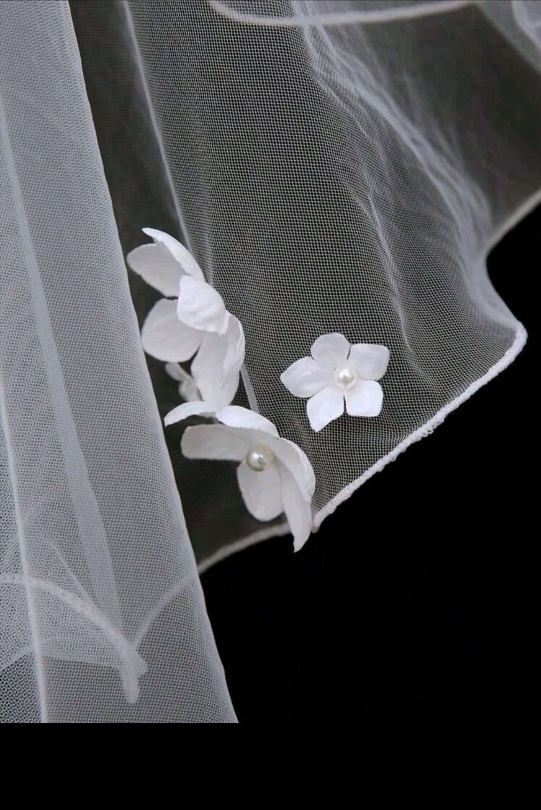 Embroidered Edge Double Layer Bridal Wedding Veil