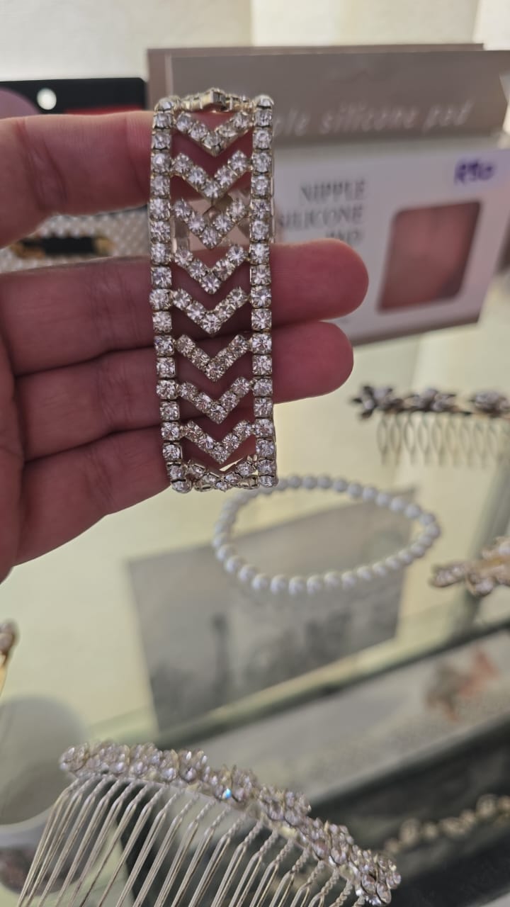 Silver Embellished Bridal Bracelet