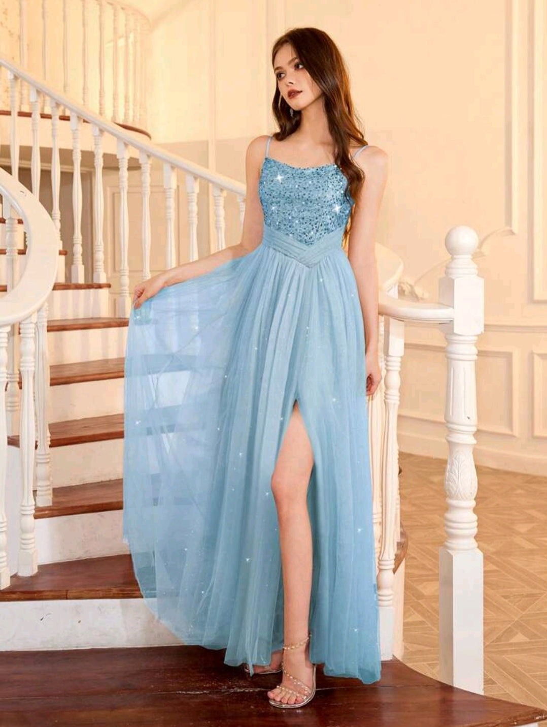 Teen Sequin Tulle Party Dres