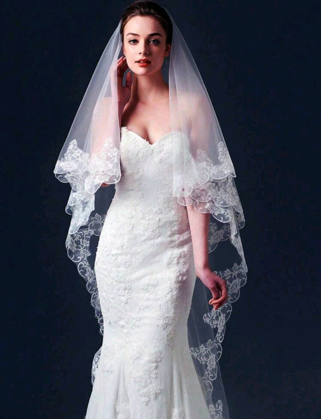 Floral Embroidered Bridal Veil