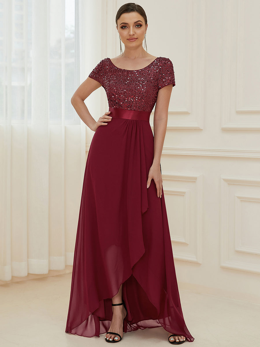 Mother of Bride Round Neck A-Line Floor Length Dress