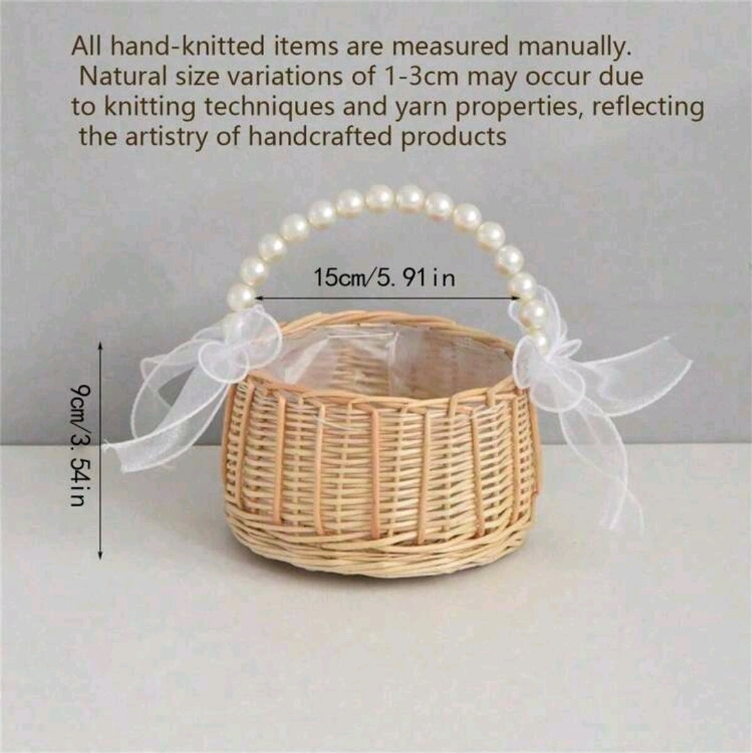 Handcrafted Brown Rattan Wedding Basket