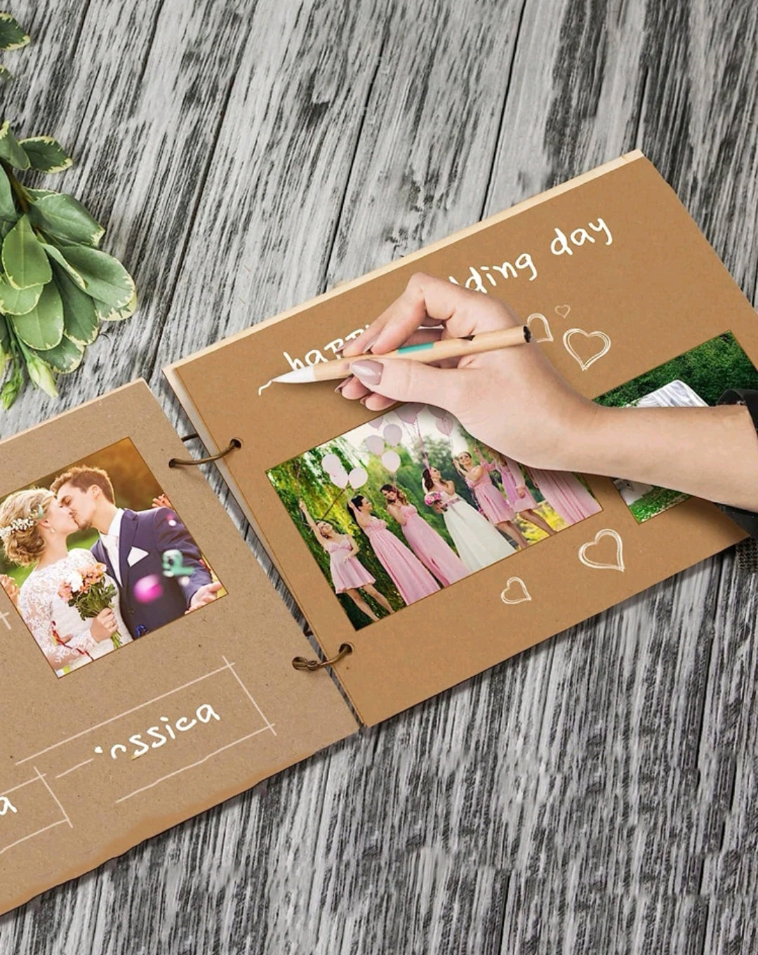 Mr & Mrs Wooden Guestbook 30 pages