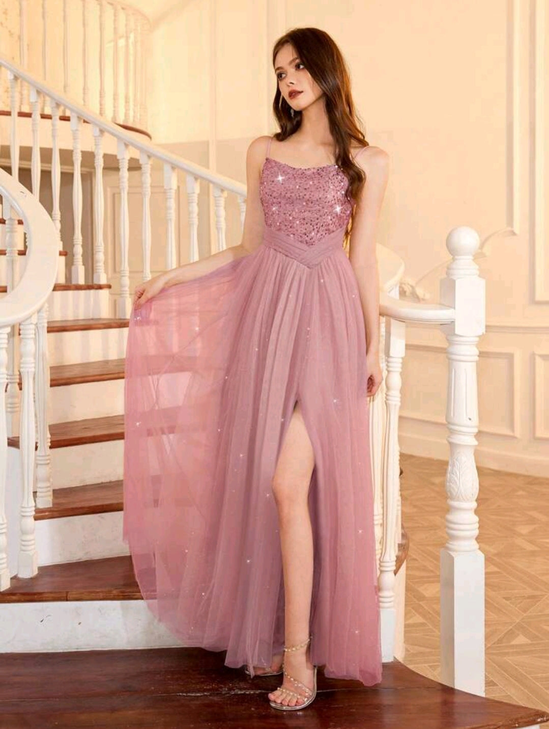 Teen Sequin Tulle Party Dres