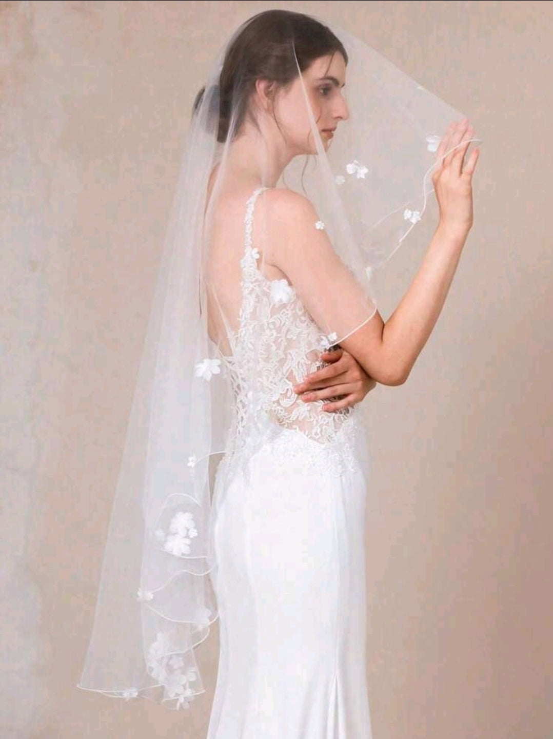 Embroidered Edge Double Layer Bridal Wedding Veil