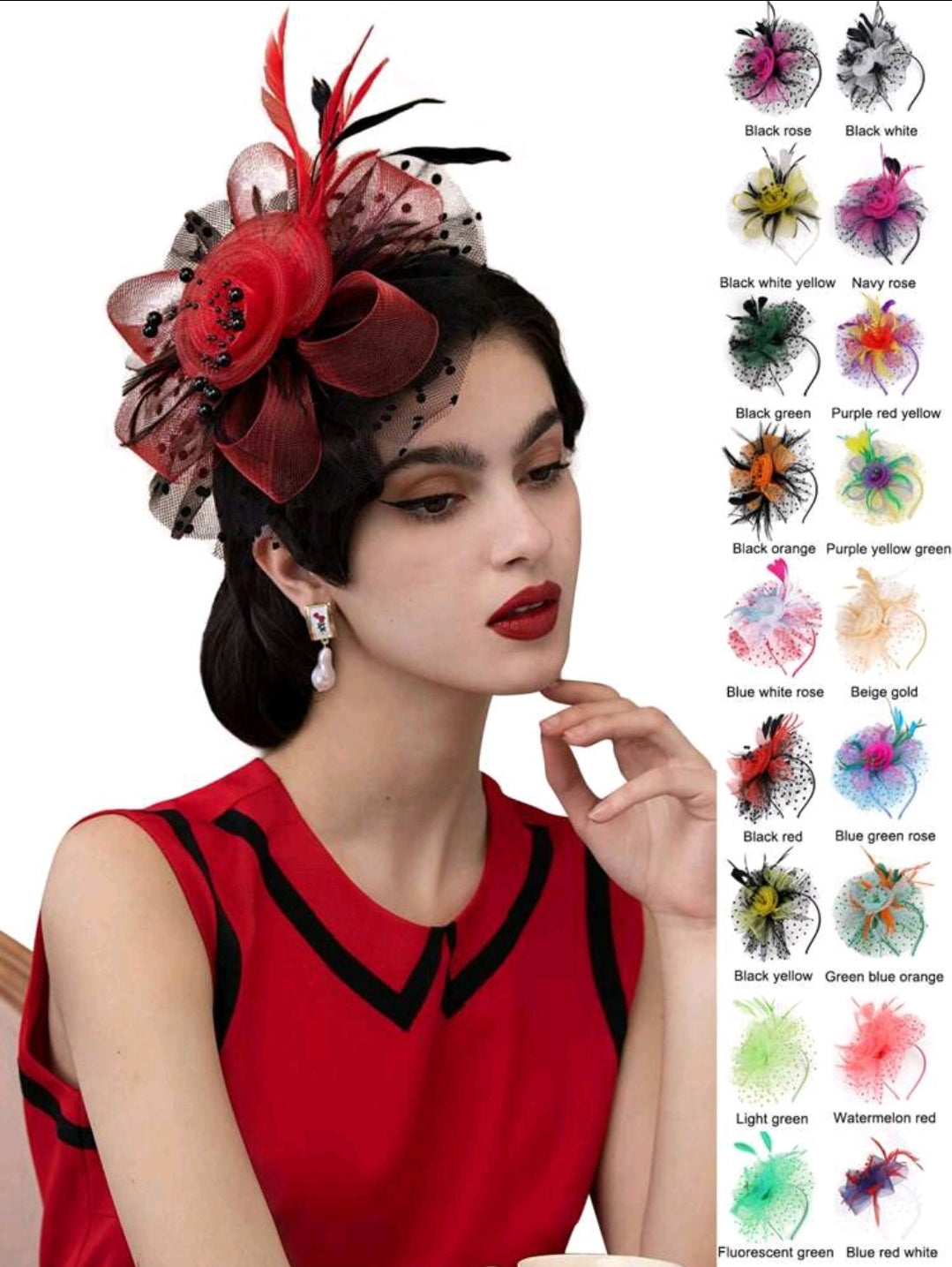 Multi Color Feather Fascinator