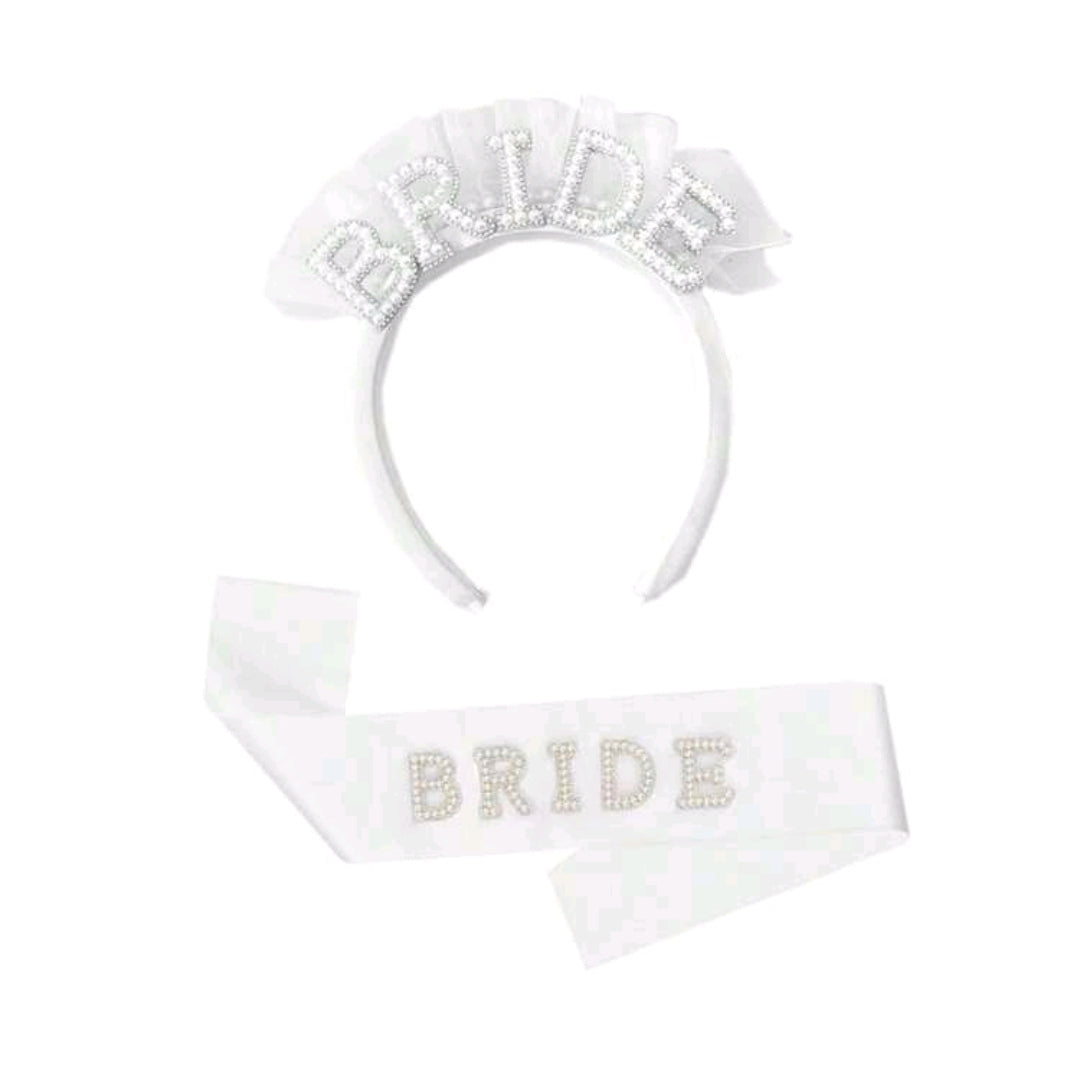 Bride Sash and Bridal Shower Headband