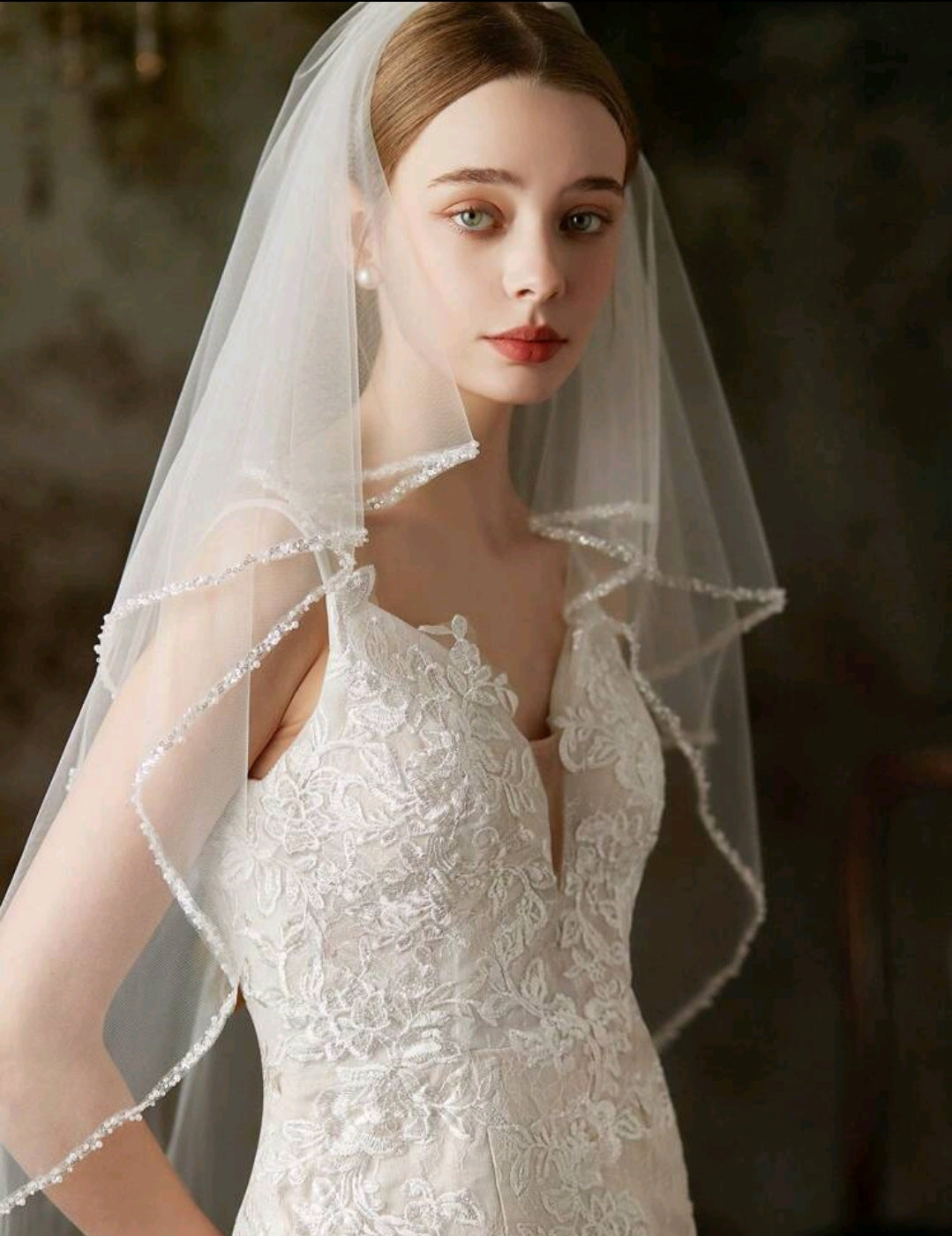Double Layered Mesh Veil with Hair Comb Attached