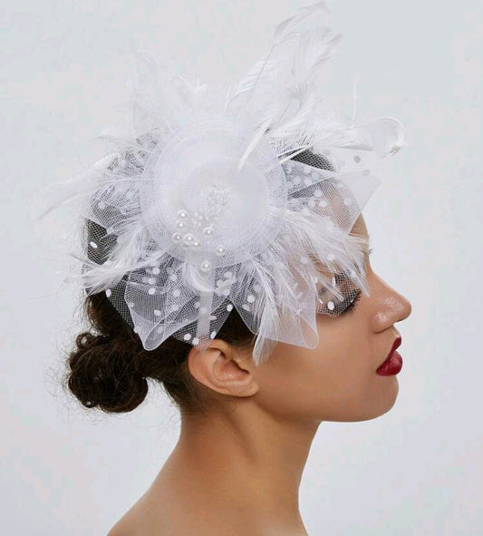 White Loop Fascinator