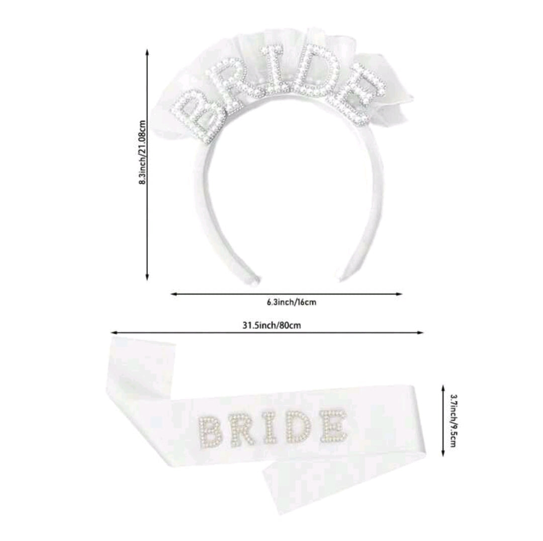 Bride Sash and Bridal Shower Headband