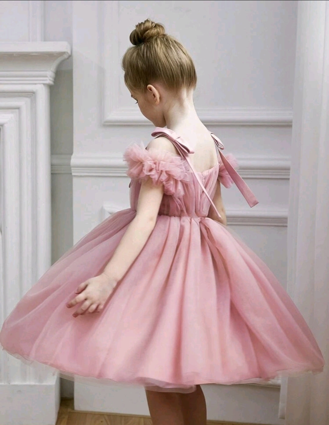 Spaghetti Strap Bowknot Tulle Dress