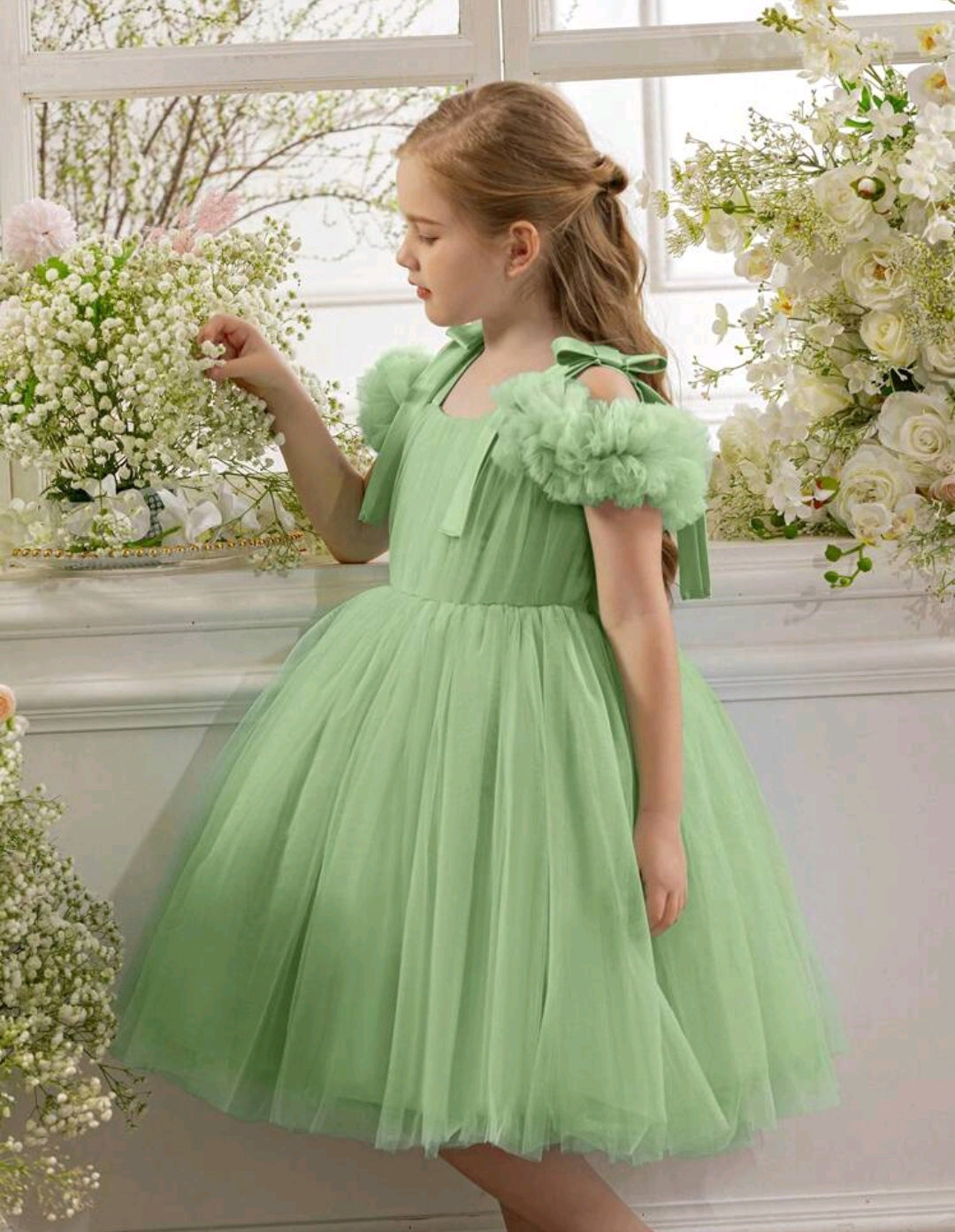 Spaghetti Strap Bowknot Tulle Dress