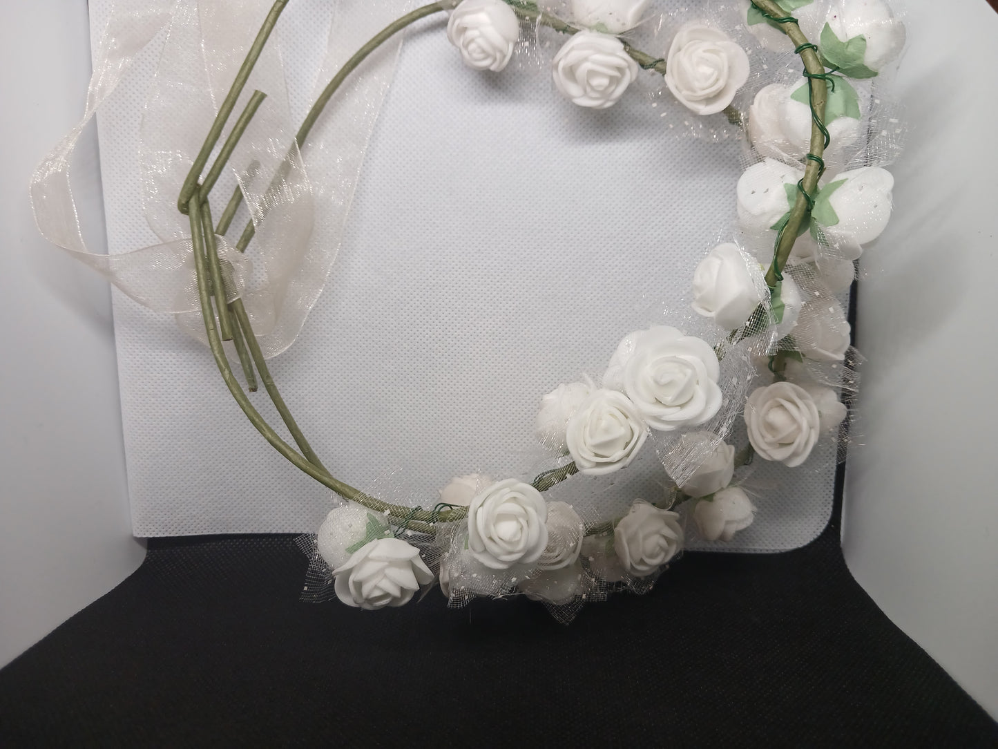 Girls' White Flower Headband