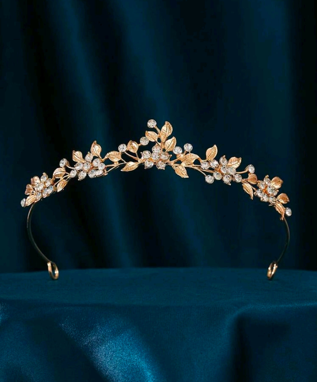 Gold-Tone Alloy Pearl & Rhinestone Bridal Headpiece