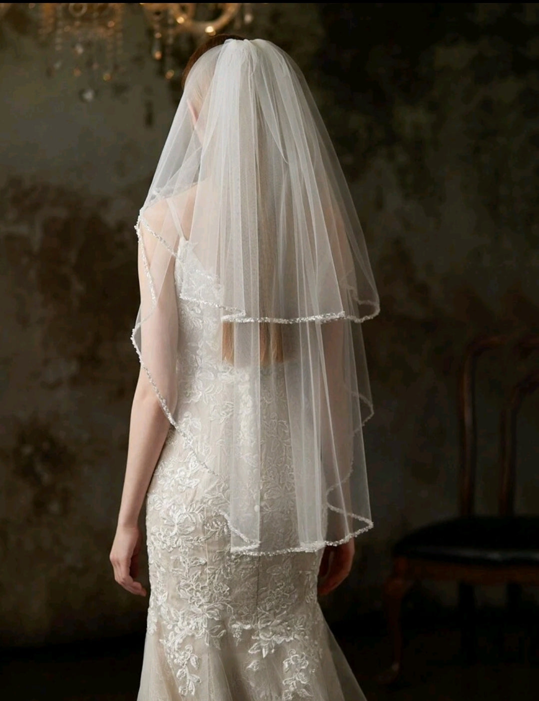 Double Layered Mesh Veil with Hair Comb Attached