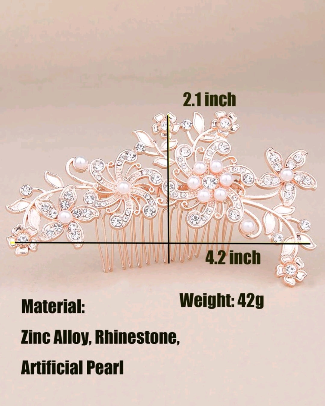 Faux Pearl Detail Hair Pin Rose Gold