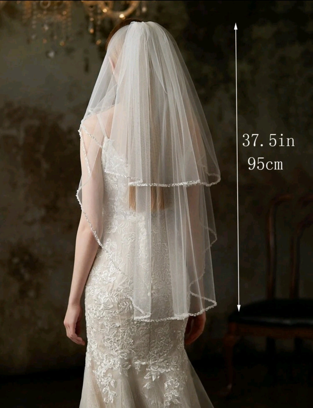 Double Layered Mesh Veil with Hair Comb Attached