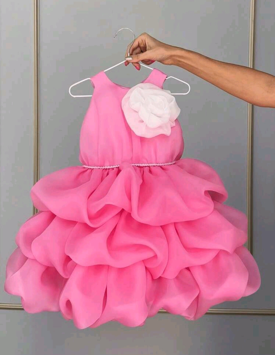 3D Floral Beaded Mesh Princess Dress