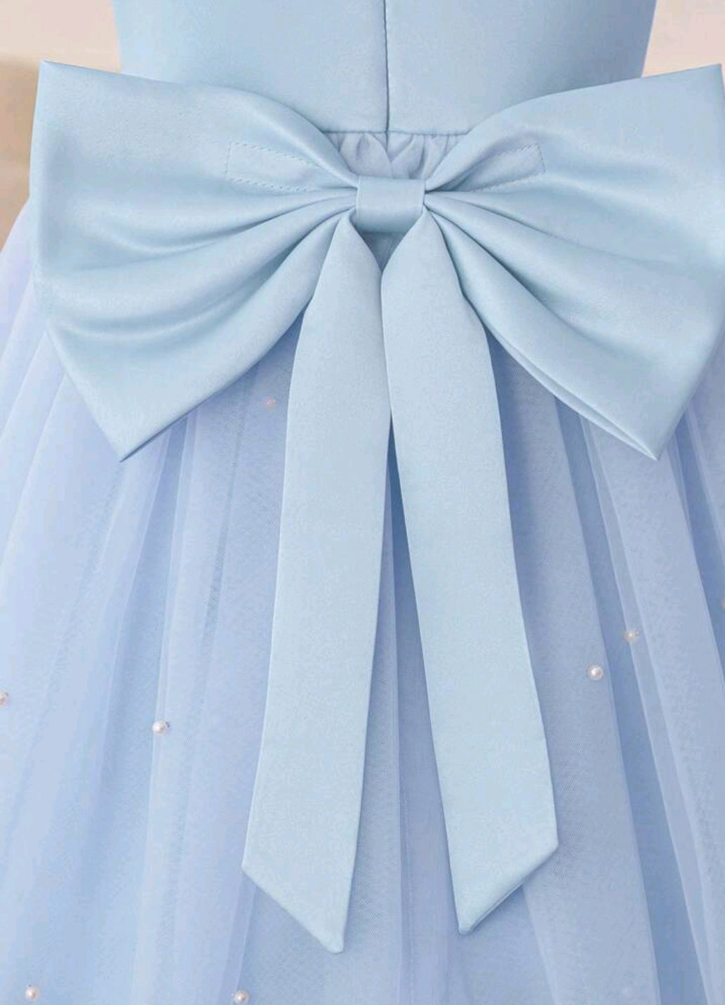 Tween Girl Ruffled Bowknot Decor Tulle Princess Dress