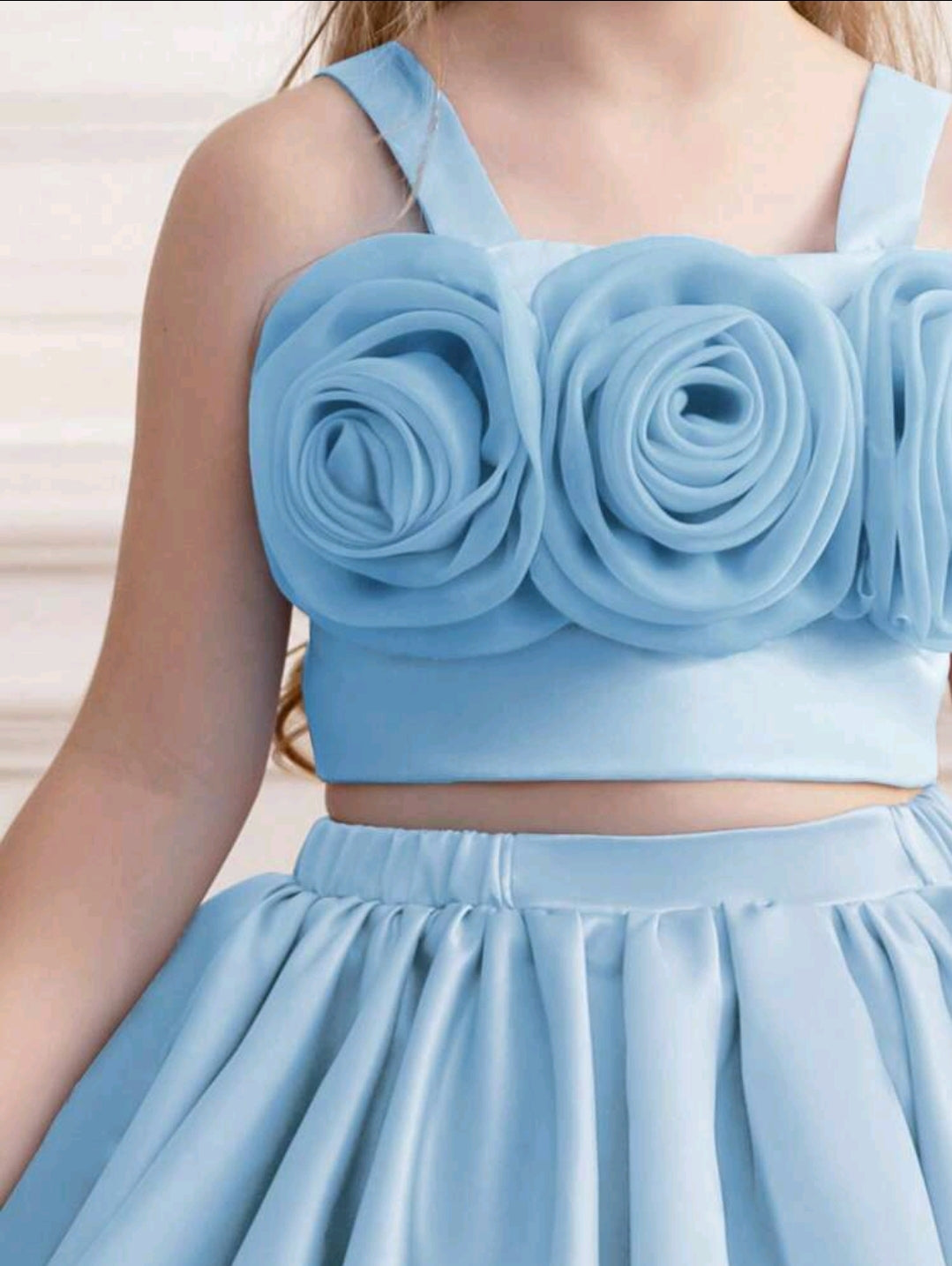 3D Floral Camisole 2 Piece Set For Girls