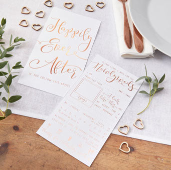 Rose Gold Foiled Advice For The Newlyweds Cards