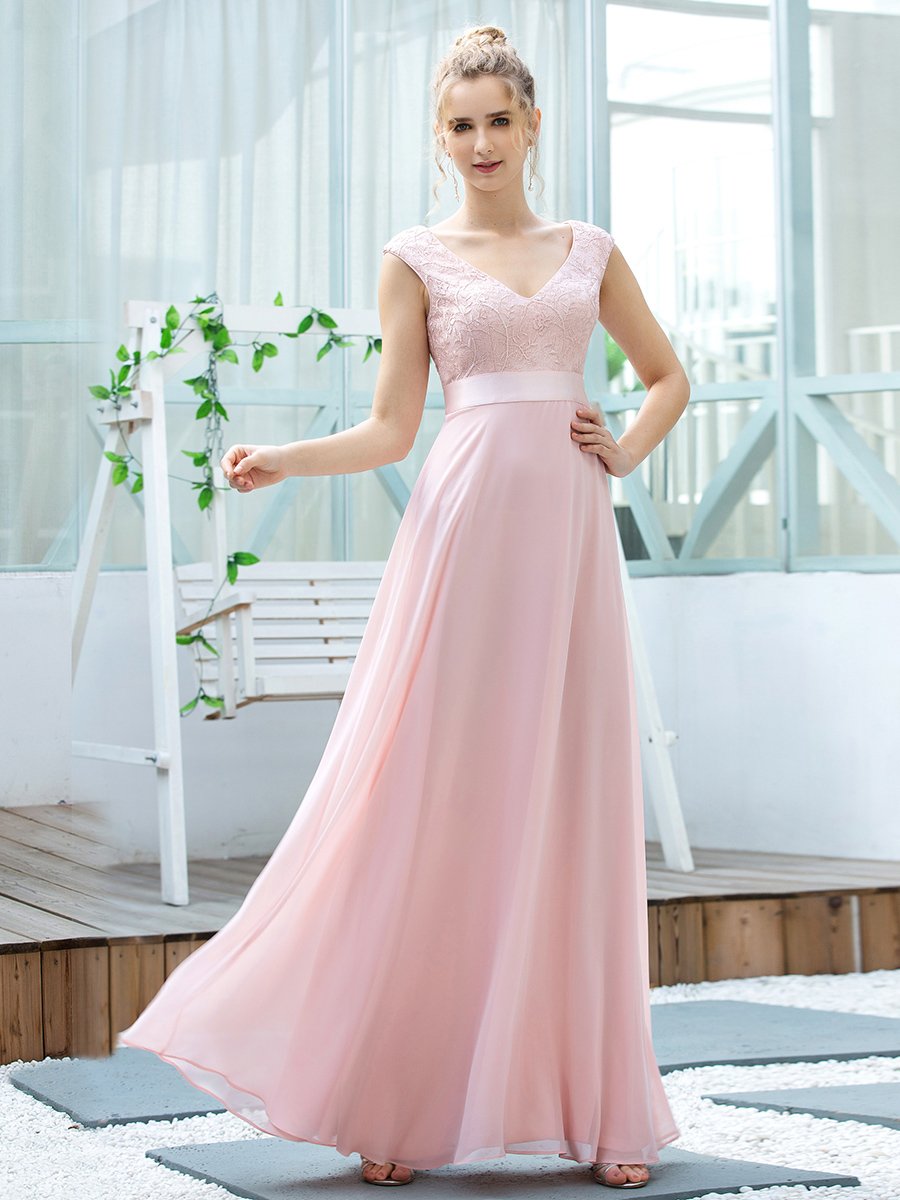 Ever Pretty V-neck Embroidered Bridesmaid Dress