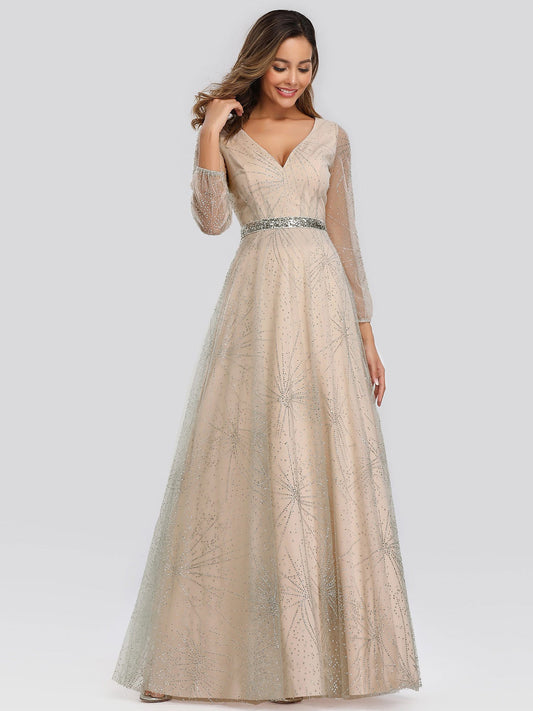 Elegant V-Neck Prom Evening Dress