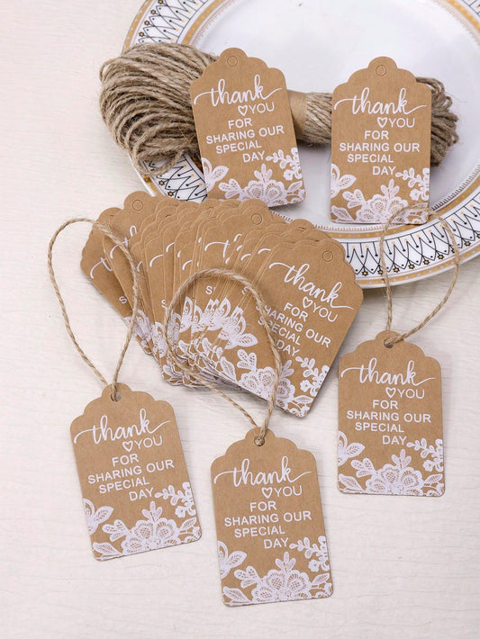 50pcs Wedding  Guests Thank You Cards