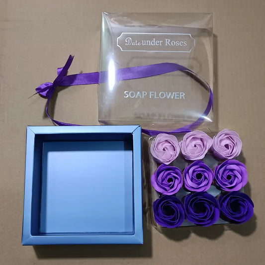 9-Pack Soap Flowers in Gift Box with Ribbon