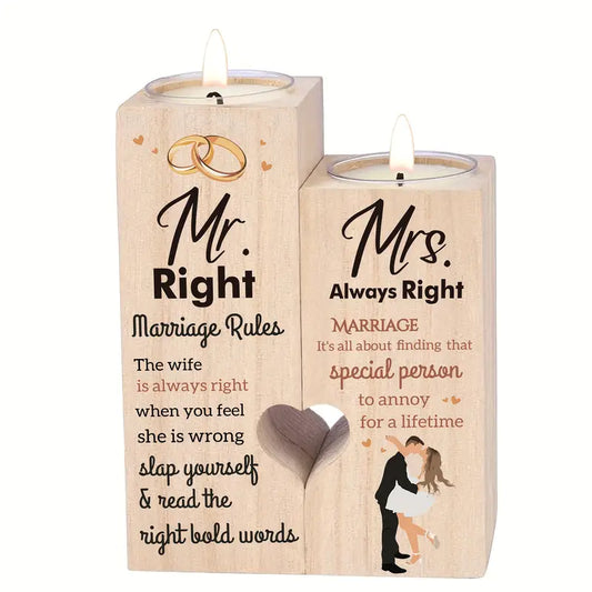 Wooden Candlestick Wedding Gift For The Couple